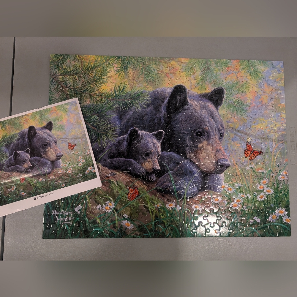 ABRAHAM HUNTER Bear Deer Wolf Puzzle Set Of 3 - Picture 3 of 4